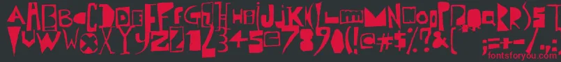 PolishPosterisation Font – Red Fonts on Black Background