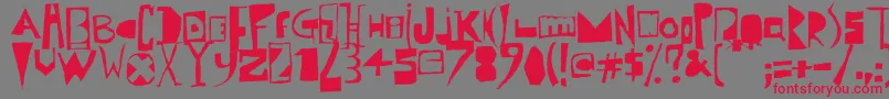PolishPosterisation Font – Red Fonts on Gray Background