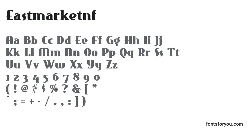 A fonte Eastmarketnf (114719) – alfabeto, números, caracteres especiais