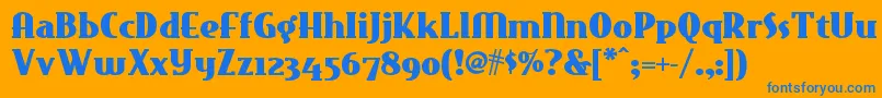 Eastmarketnf Font – Blue Fonts on Orange Background