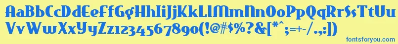 Eastmarketnf Font – Blue Fonts on Yellow Background