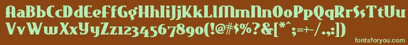 Eastmarketnf Font – Green Fonts on Brown Background