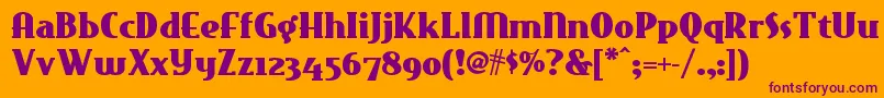 Eastmarketnf Font – Purple Fonts on Orange Background