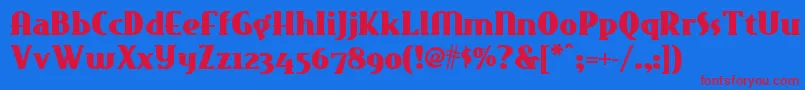 Eastmarketnf Font – Red Fonts on Blue Background