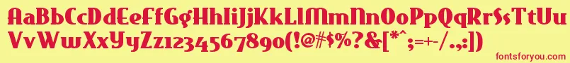 Eastmarketnf Font – Red Fonts on Yellow Background