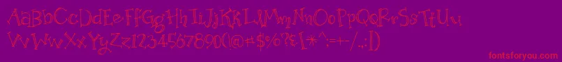 BmdOrganicFridaysLined Font – Red Fonts on Purple Background
