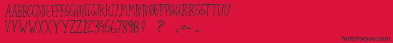AlwaysJoking-Schriftart – Schwarze Schriften auf rotem Hintergrund