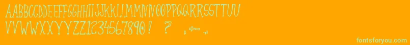 AlwaysJoking-Schriftart – Grüne Schriften auf orangefarbenem Hintergrund