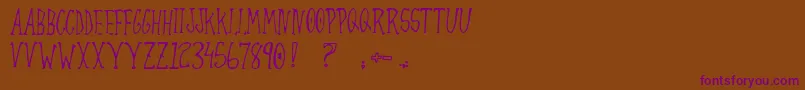 AlwaysJoking Font – Purple Fonts on Brown Background