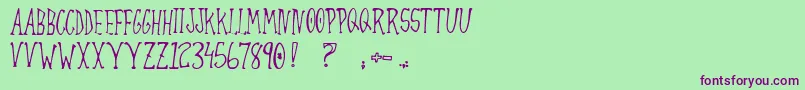 AlwaysJoking Font – Purple Fonts on Green Background