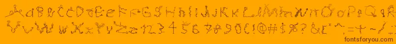 MagicialGame-Schriftart – Braune Schriften auf orangefarbenem Hintergrund