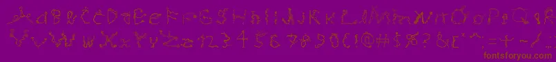 MagicialGame-Schriftart – Braune Schriften auf violettem Hintergrund