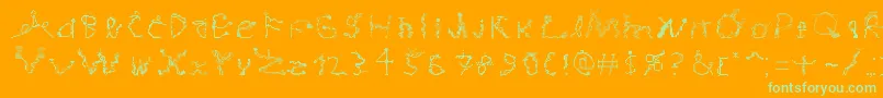 fuente MagicialGame – Fuentes Verdes Sobre Fondo Naranja