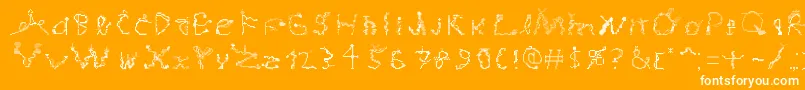 MagicialGame-Schriftart – Weiße Schriften auf orangefarbenem Hintergrund