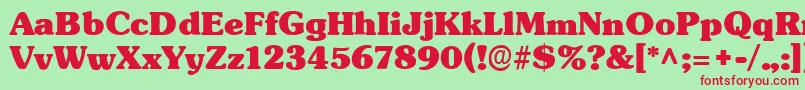 SubwayBlack Font – Red Fonts on Green Background