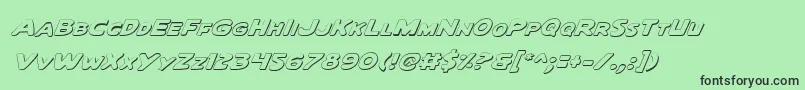 QuartermainOutlineItalic Font – Black Fonts on Green Background