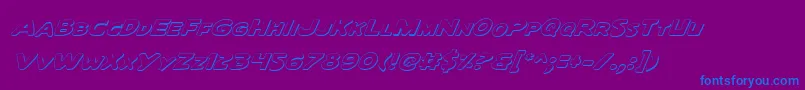 QuartermainOutlineItalic Font – Blue Fonts on Purple Background