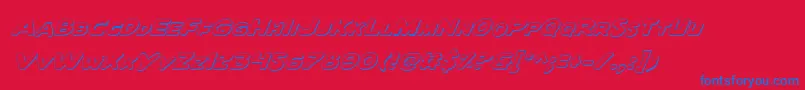 Шрифт QuartermainOutlineItalic – синие шрифты на красном фоне