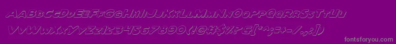 QuartermainOutlineItalic-Schriftart – Graue Schriften auf violettem Hintergrund