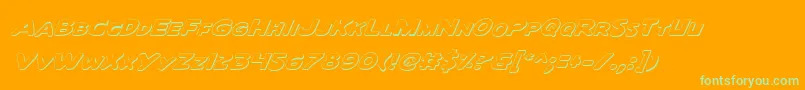 QuartermainOutlineItalic Font – Green Fonts on Orange Background