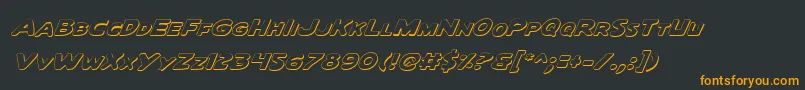 QuartermainOutlineItalic Font – Orange Fonts on Black Background