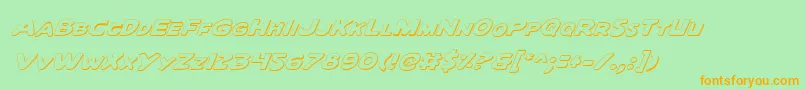 QuartermainOutlineItalic Font – Orange Fonts on Green Background