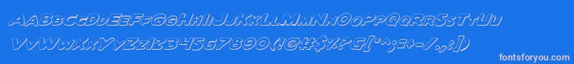 QuartermainOutlineItalic Font – Pink Fonts on Blue Background