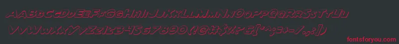 QuartermainOutlineItalic Font – Red Fonts on Black Background