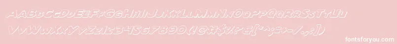 QuartermainOutlineItalic-Schriftart – Weiße Schriften auf rosa Hintergrund