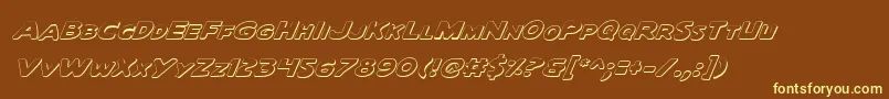 QuartermainOutlineItalic Font – Yellow Fonts on Brown Background