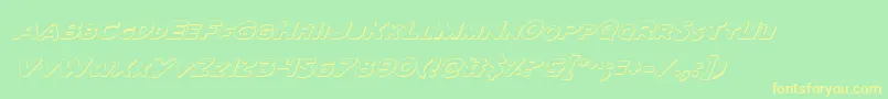 QuartermainOutlineItalic Font – Yellow Fonts on Green Background