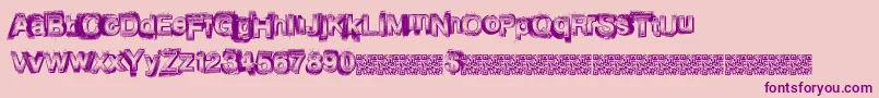 Vegasnights-fontti – violetit fontit vaaleanpunaisella taustalla