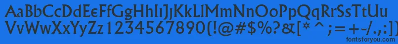 Village Font – Black Fonts on Blue Background