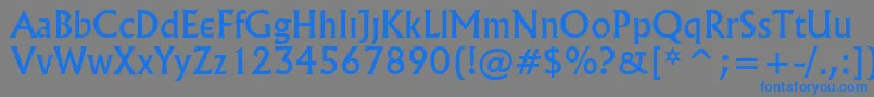Village Font – Blue Fonts on Gray Background