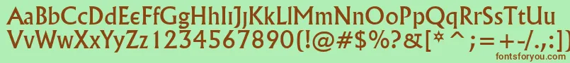 Village Font – Brown Fonts on Green Background