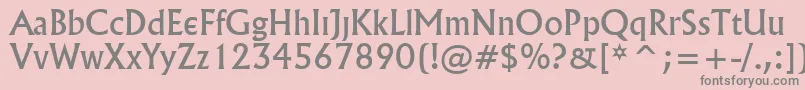 Village Font – Gray Fonts on Pink Background