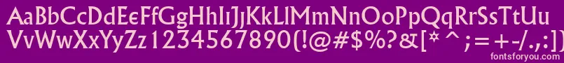 Village Font – Pink Fonts on Purple Background