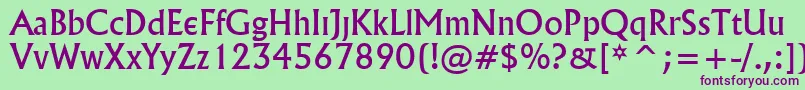 Village Font – Purple Fonts on Green Background