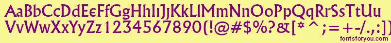 Village Font – Purple Fonts on Yellow Background