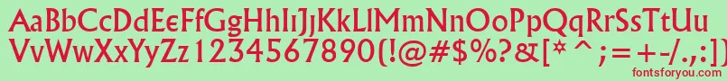 Village Font – Red Fonts on Green Background