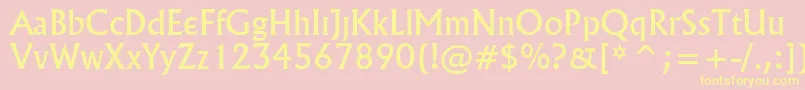 Village Font – Yellow Fonts on Pink Background