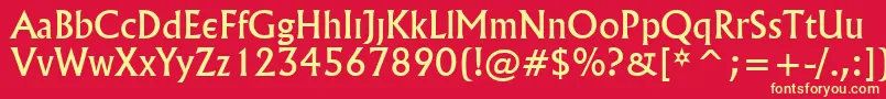 Village Font – Yellow Fonts on Red Background