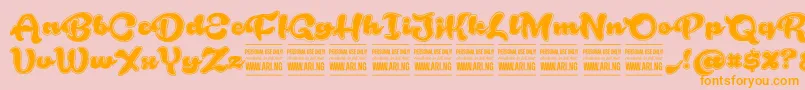 RoughrakoonPersonal Font – Orange Fonts on Pink Background