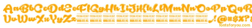 RoughrakoonPersonal Font – Orange Fonts on White Background