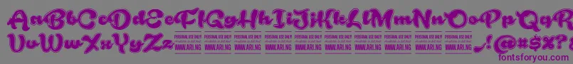 RoughrakoonPersonal Font – Purple Fonts on Gray Background