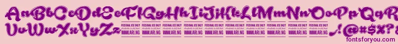 RoughrakoonPersonal Font – Purple Fonts on Pink Background