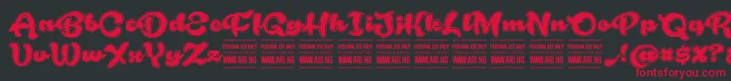 RoughrakoonPersonal Font – Red Fonts on Black Background