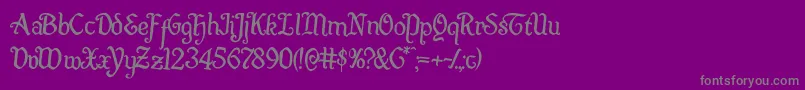 Quillswordrotate2 Font – Gray Fonts on Purple Background