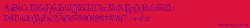 Quillswordrotate2 Font – Purple Fonts on Red Background