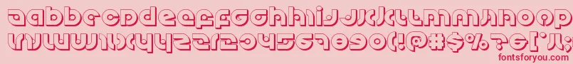 フォントKovacsspot3D – ピンクの背景に赤い文字